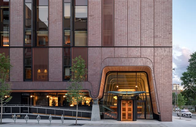 Image of the Ace Hotel in Toronto, with Endicott brick on it.